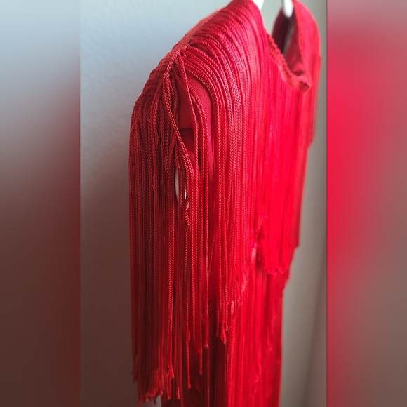 VINTAGE Lew Magram - Women's 80s Flapper Go-Go Tiered Party Medium - Picture 6 of 9